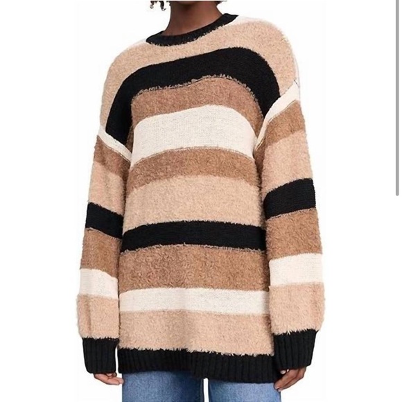 NWT Show Me Your MUMU Timothy Tunic Sweater in Neutral Stripe - Picture 1 of 8